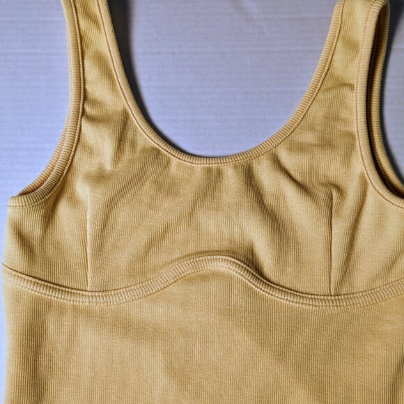 SIGNATURE8 Women's Thin Ribbed Shoulder Strap Dress Size L Yellow NWOT - Picture 4 of 6